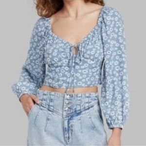 Wild Fable Target Blue Floral Top